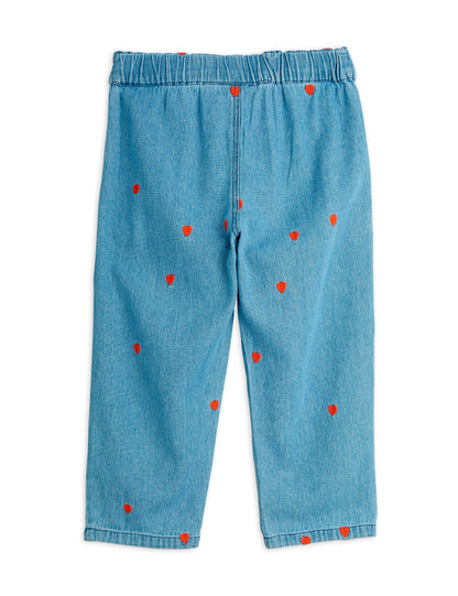 Mini Rodini Mini Hearts All Over Print Woven Trousers - Blue