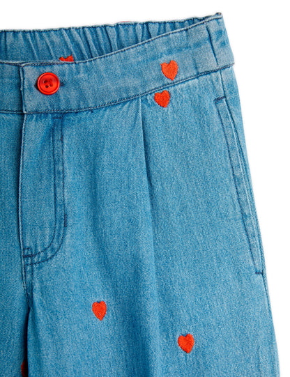 Mini Rodini Mini Hearts All Over Print Woven Trousers - Blue