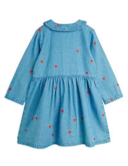 Mini Rodini Mini Hearts All Over Print Woven Dress - Blue