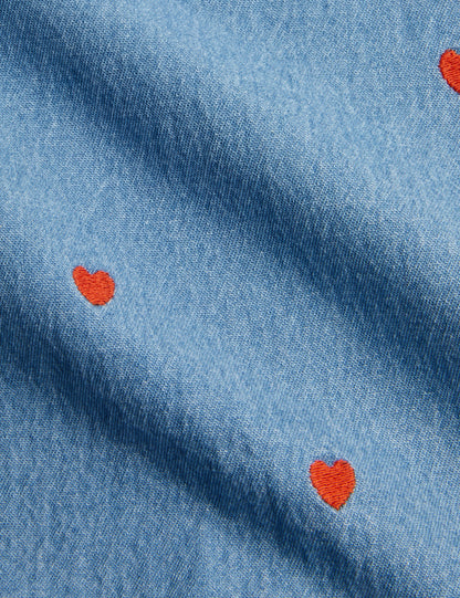 Mini Rodini Mini Hearts All Over Print Woven Dress - Blue