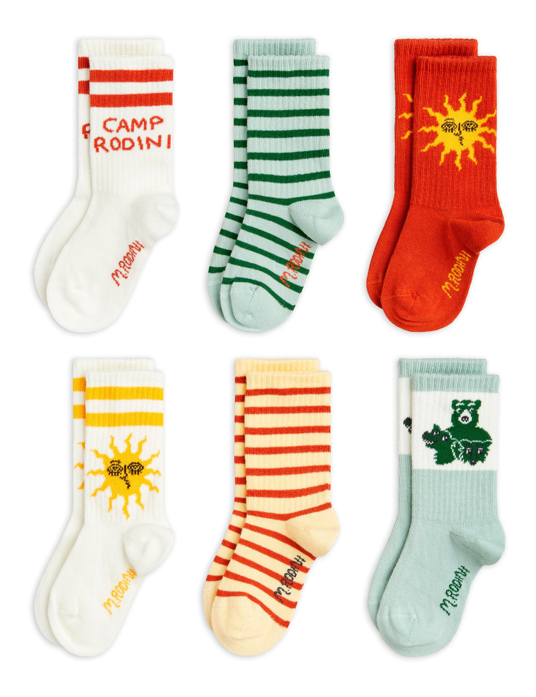 Mini Rodini Camp Rodini 6-Pack Socks - Multi