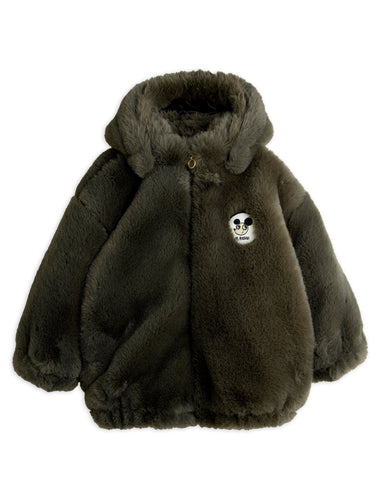 Mini Rodini Ritzratz Patch Faux Fur Jacket -