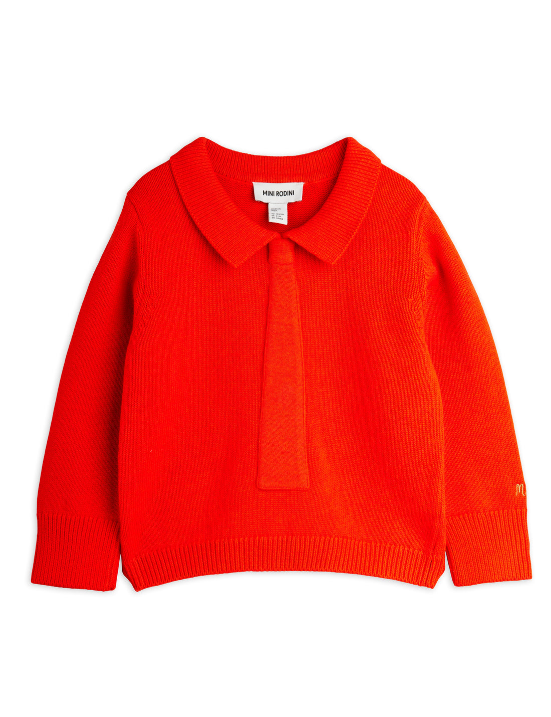 Mini Rodini Knitted Tie Sweater - Red