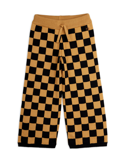 Mini Rodini Chess Check Knitted Trousers - Brown