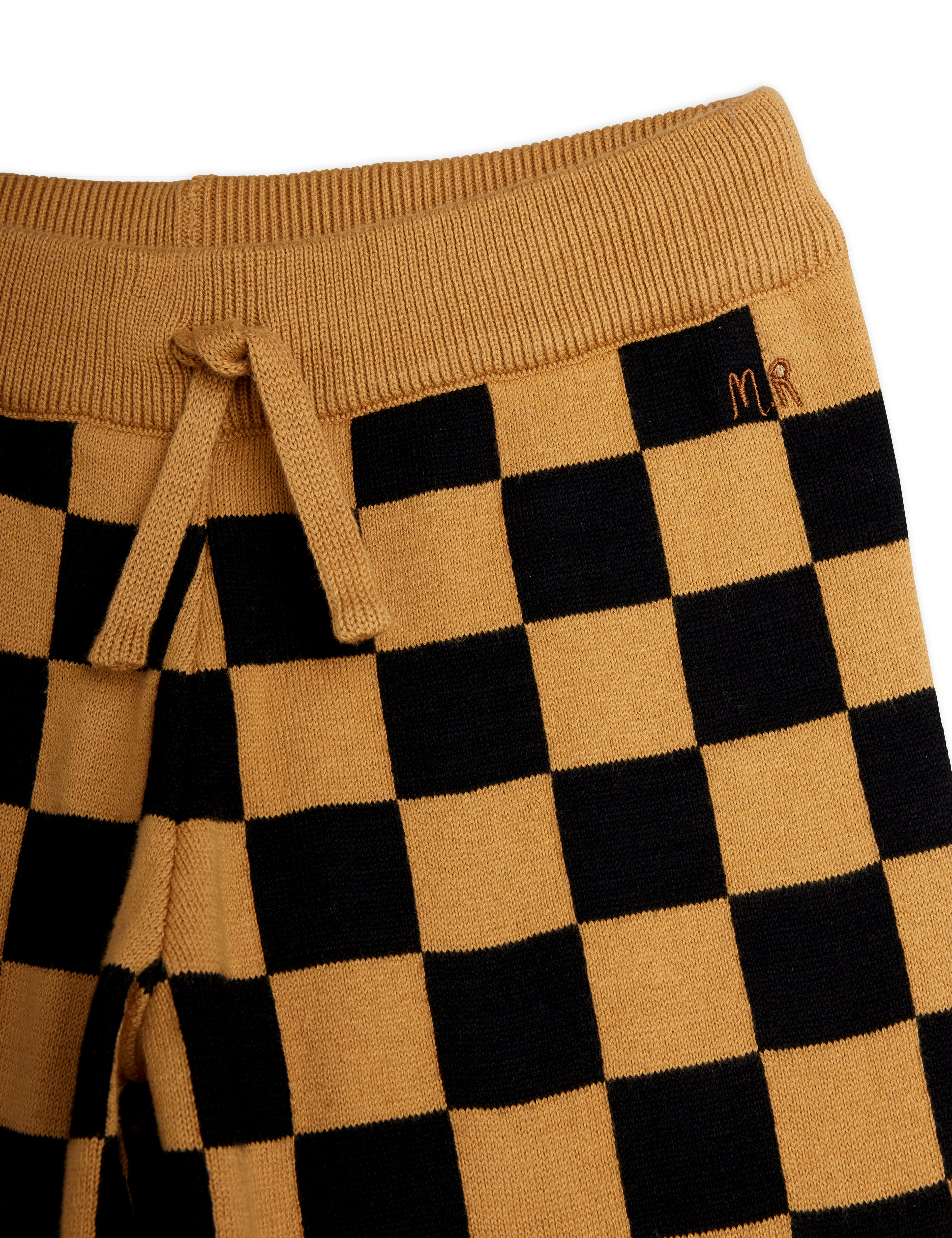 Mini Rodini Chess Check Knitted Trousers - Brown