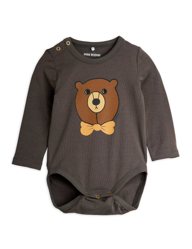 Mini Rodini Bear Sp Long Sleeve Body - Grey