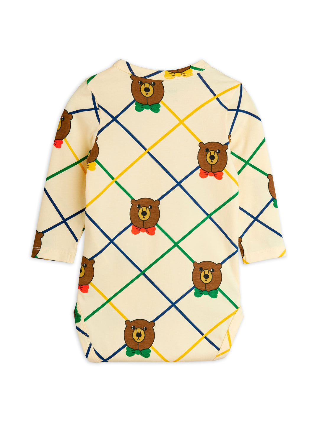 Mini Rodini Bear Check All Over Print Long Sleeve Body -
