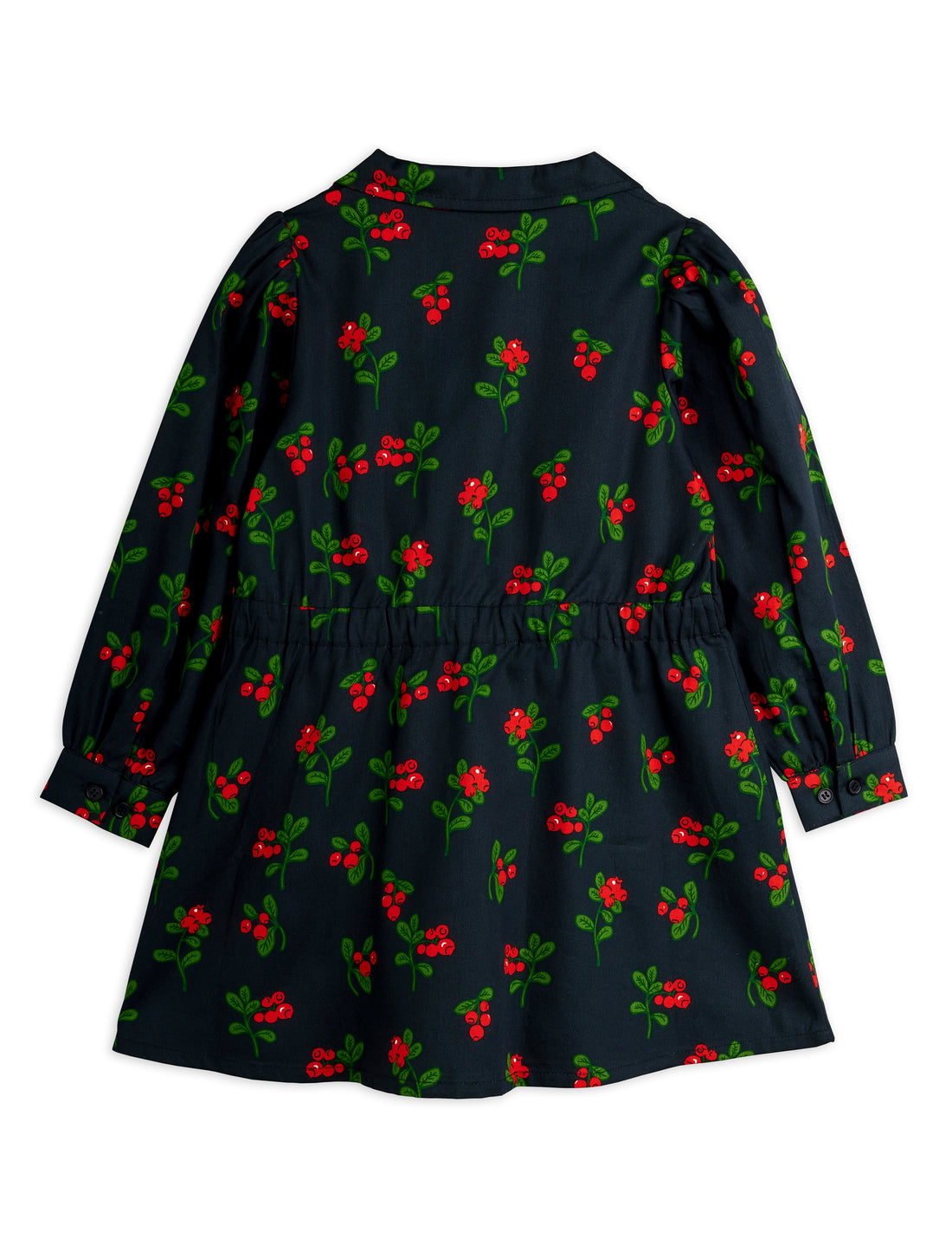 Mini Rodini Lingonberries All Over Print Woven Long Sleeve Dress