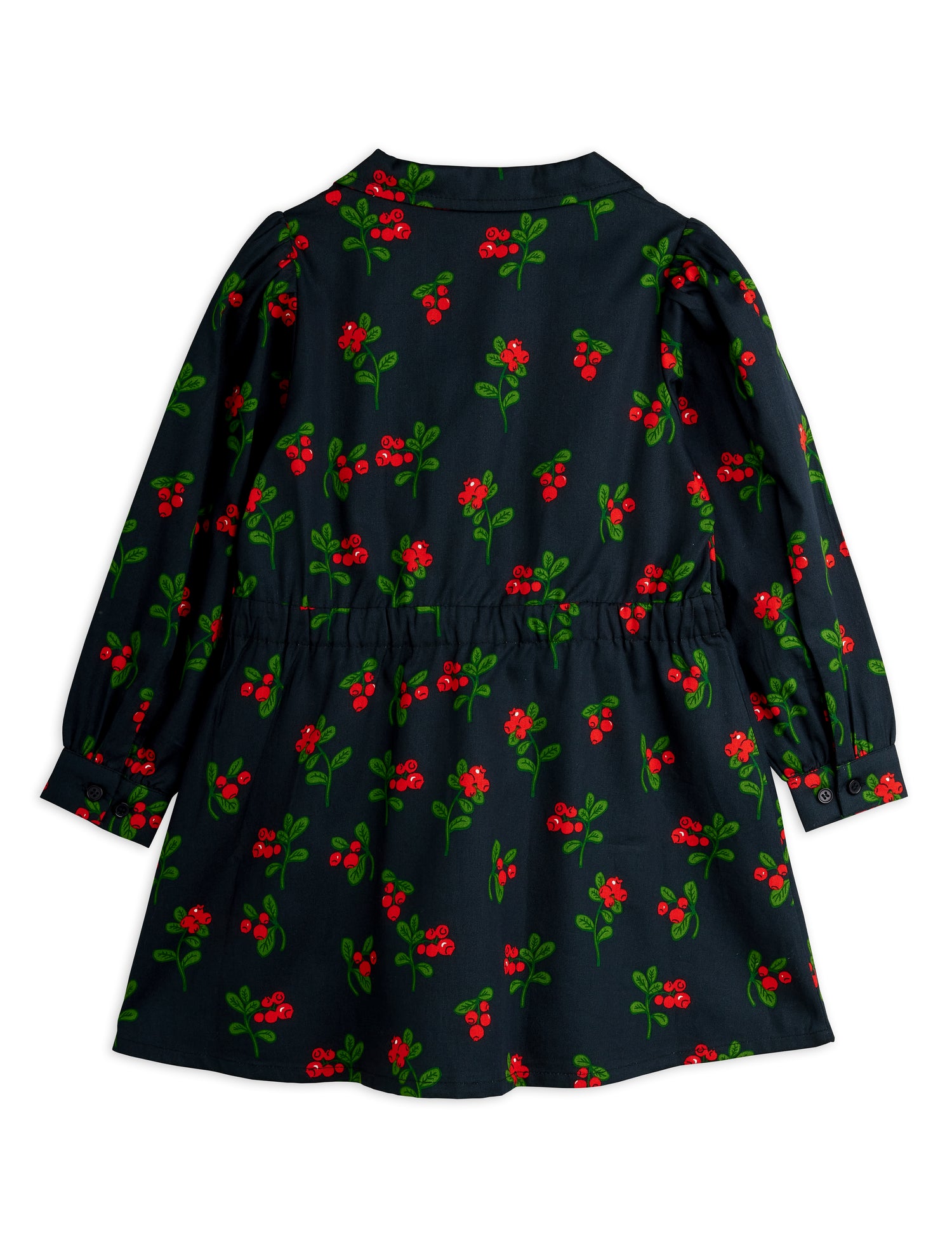 Mini Rodini Lingonberries All Over Print Woven Long Sleeve Dress