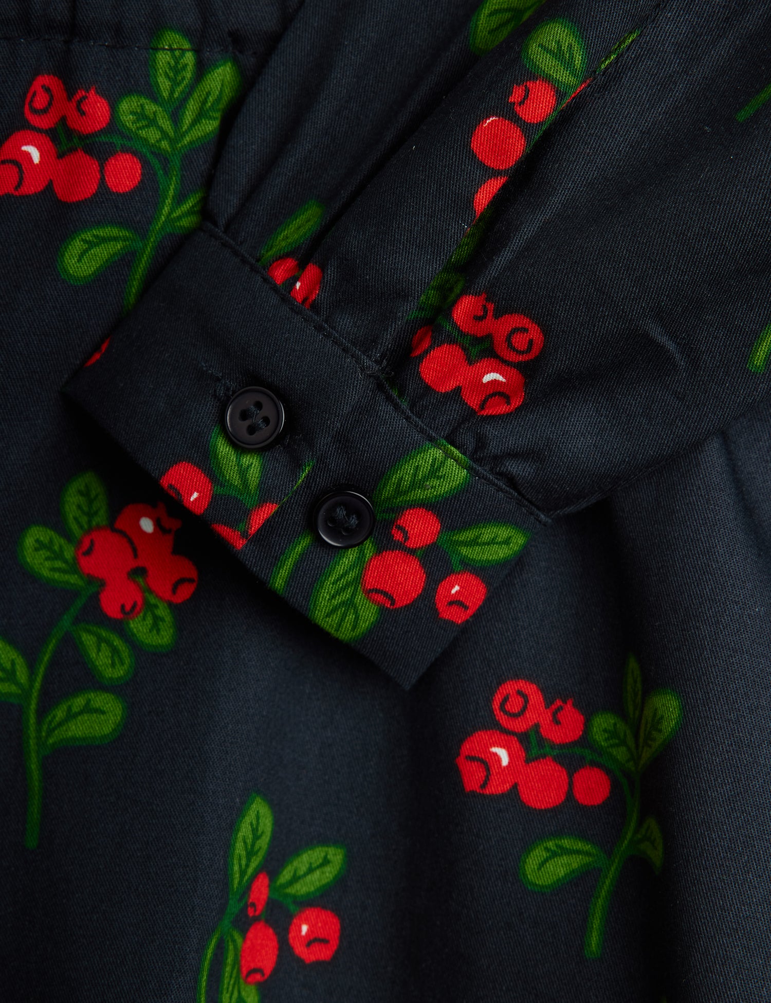 Mini Rodini Lingonberries All Over Print Woven Long Sleeve Dress