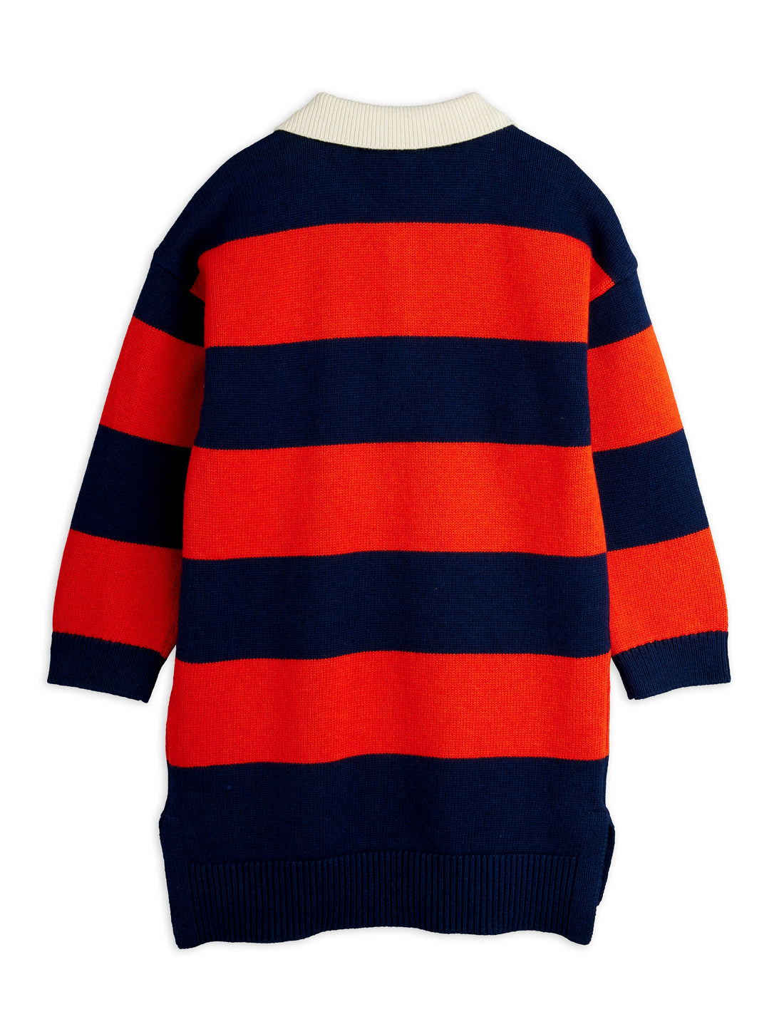 Mini Rodini Clover Embroidered Knitted Rugby Long Sleeve Dress