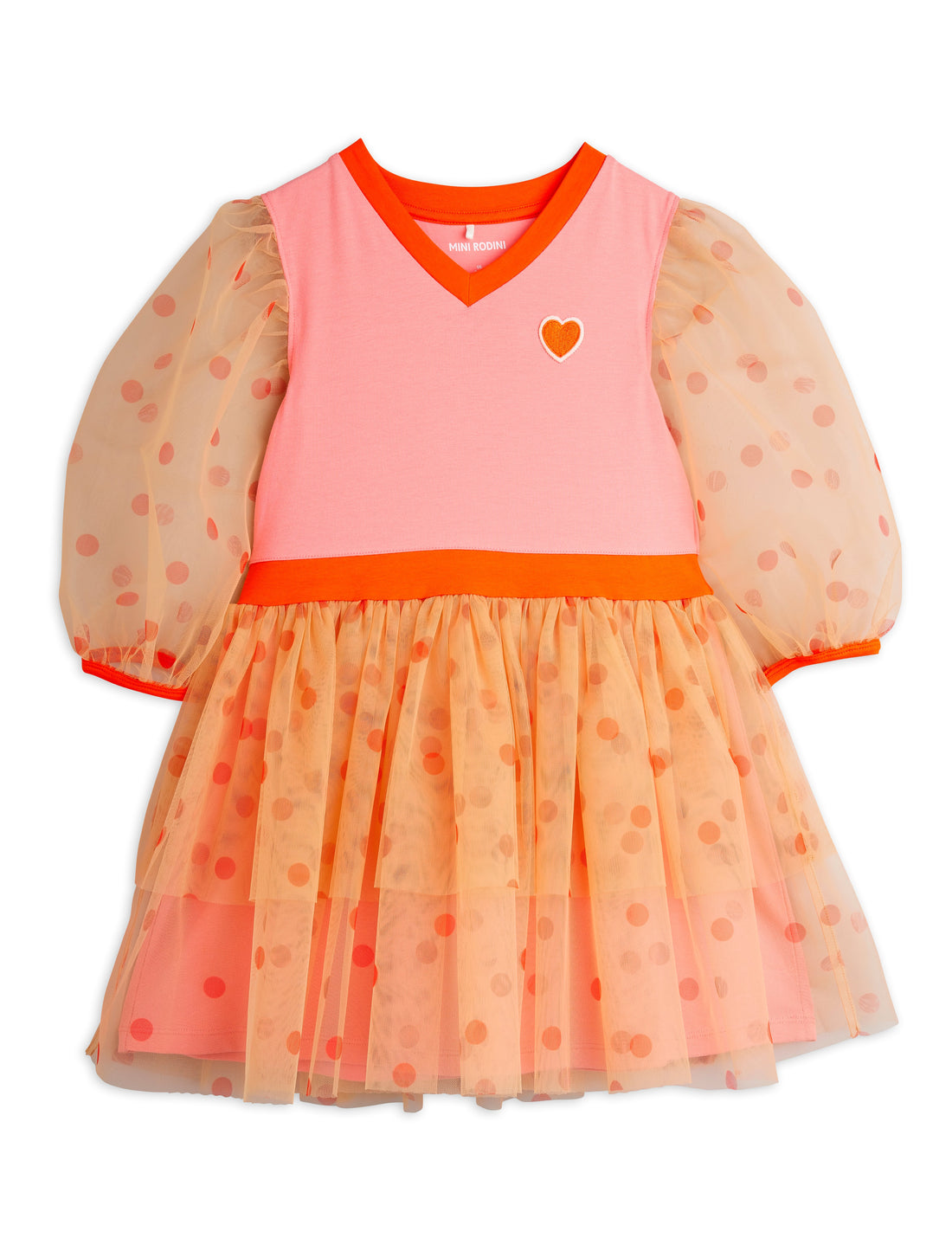 Mini Rodini Dotted Tulle Dress - Pink