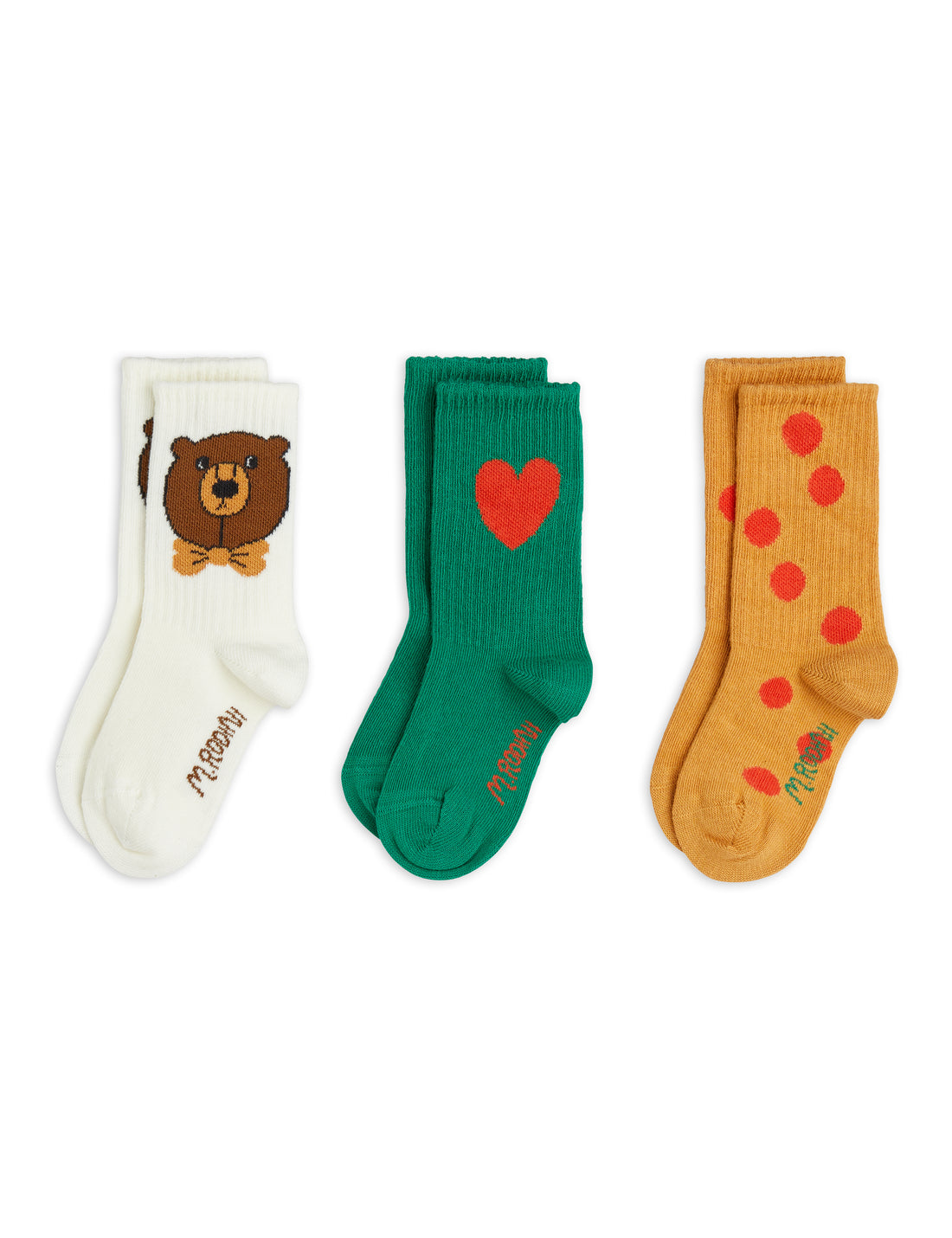 Mini Rodini Bear 3-Pack Socks - Multi