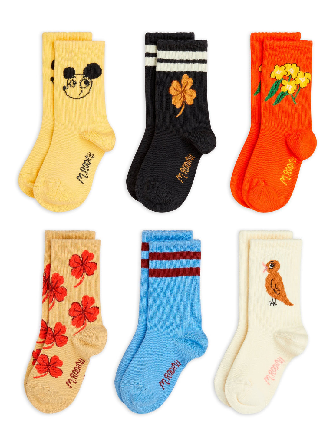 Mini Rodini Clover 6-Pack Socks - Multi