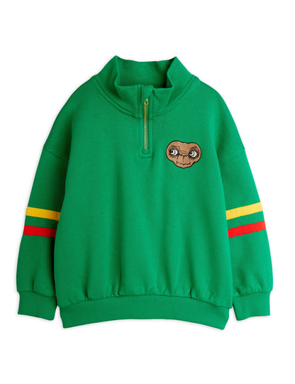 Mini Rodini E.T Embroidery Half Zip Sweatshirt - Green