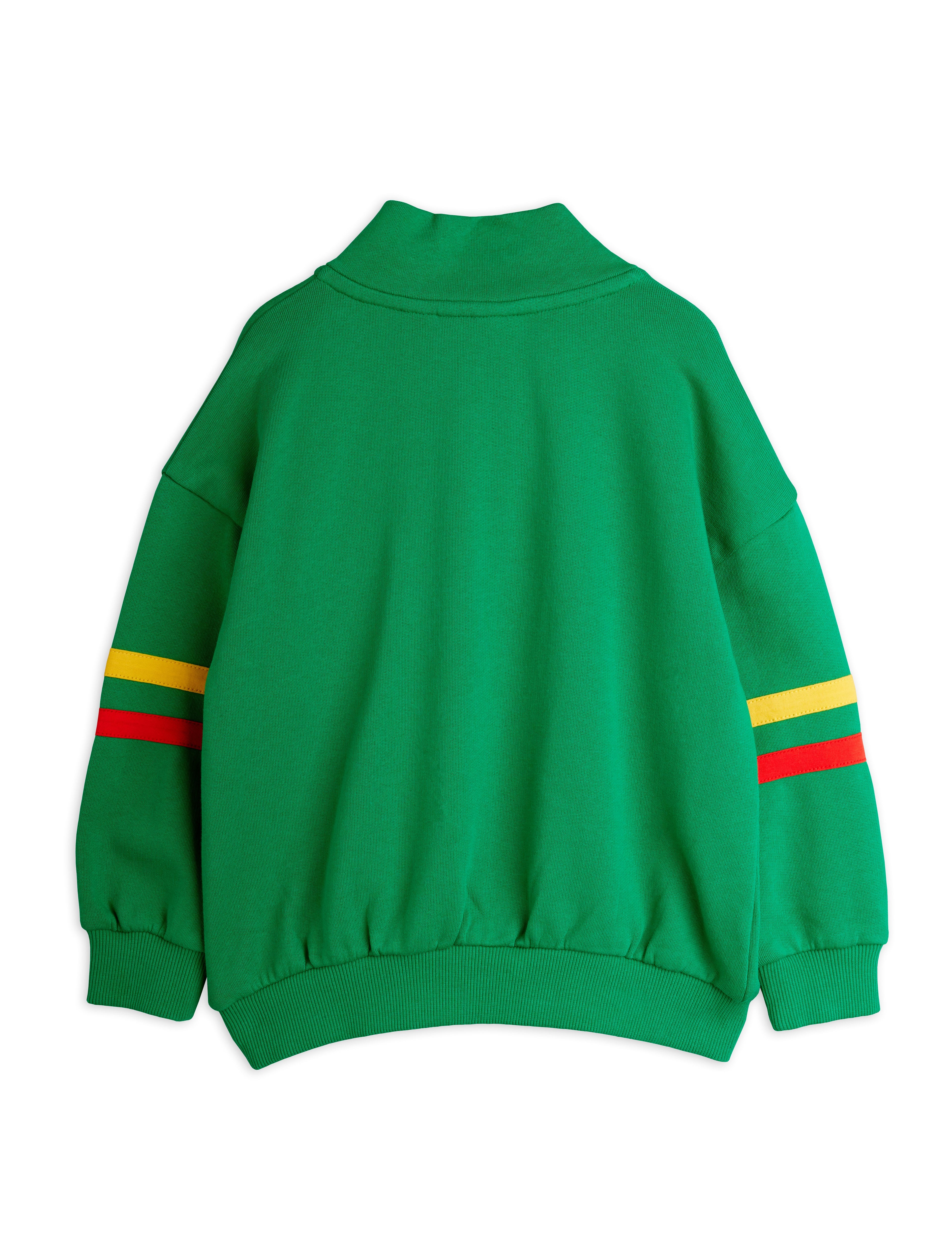 Mini Rodini E.T Embroidery Half Zip Sweatshirt - Green