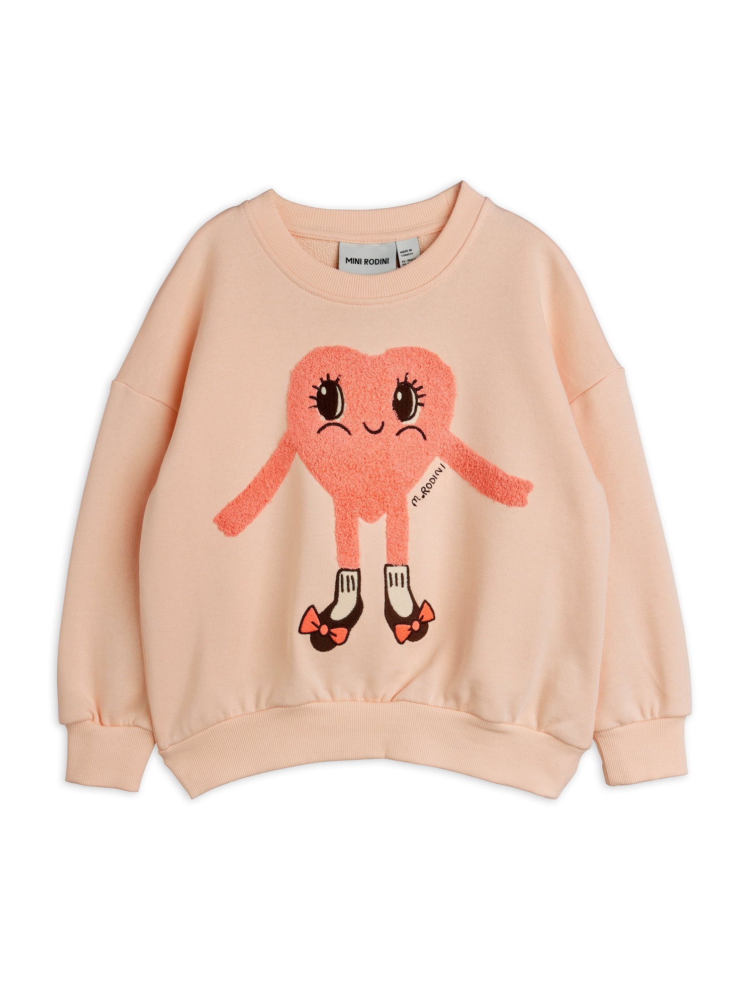 Mini Rodini Hearts In Shoes Chenille Sweatshirt - Pink