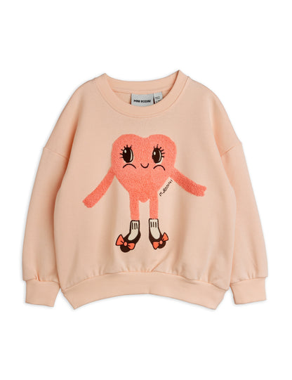 Mini Rodini Hearts In Shoes Chenille Sweatshirt - Pink