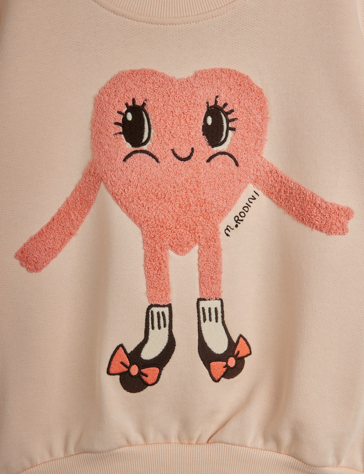Mini Rodini Hearts In Shoes Chenille Sweatshirt - Pink