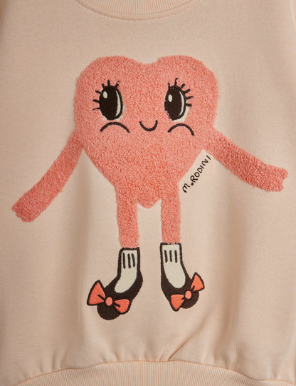 Mini Rodini Hearts In Shoes Chenille Sweatshirt - Pink