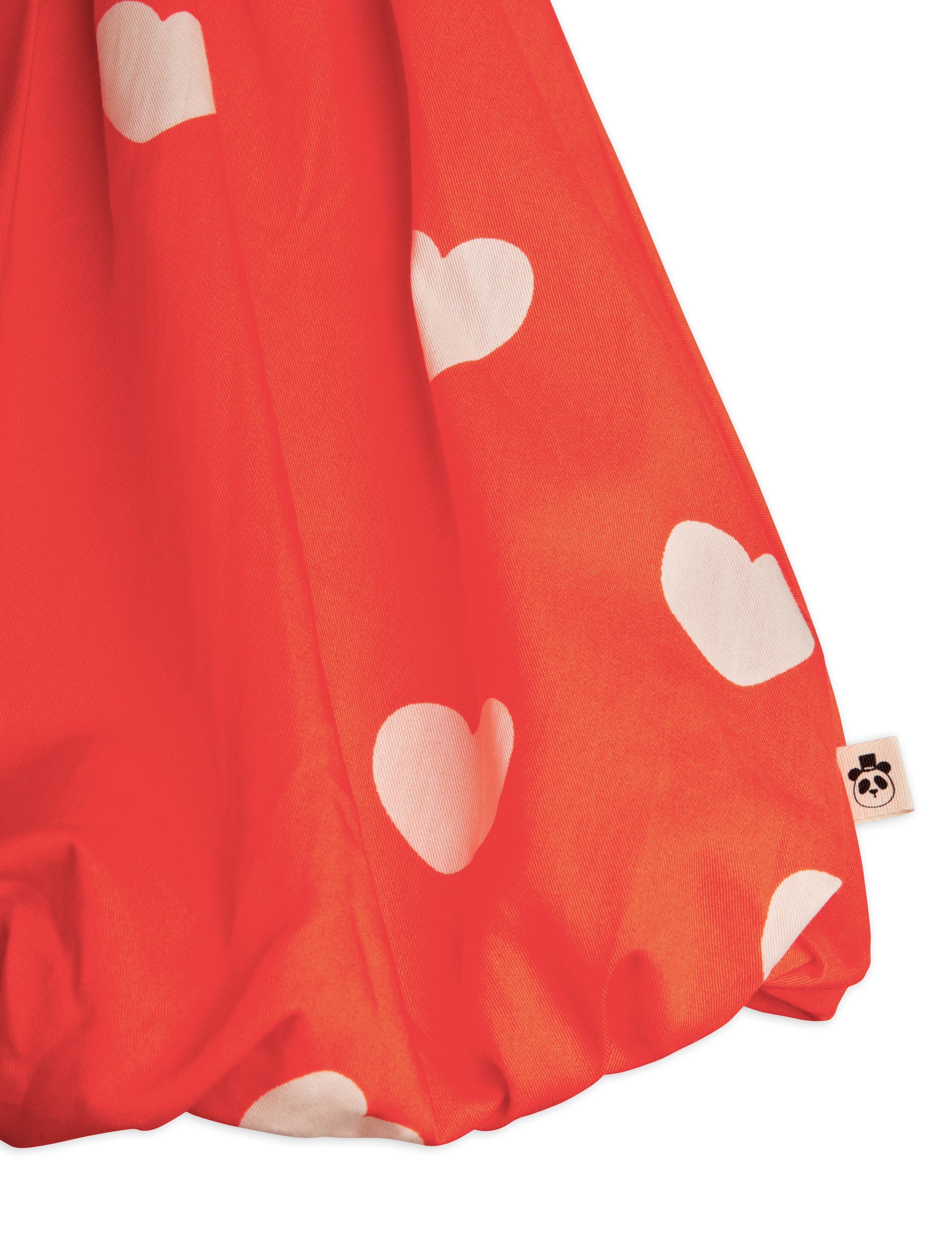 Mini Rodini Hearts All Over Print Woven Balloon Skirt - Red