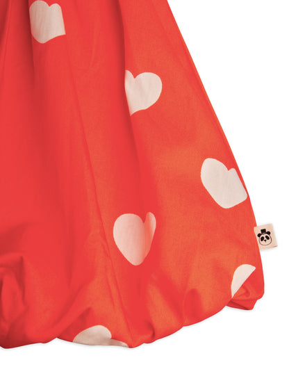 Mini Rodini Hearts All Over Print Woven Balloon Skirt - Red