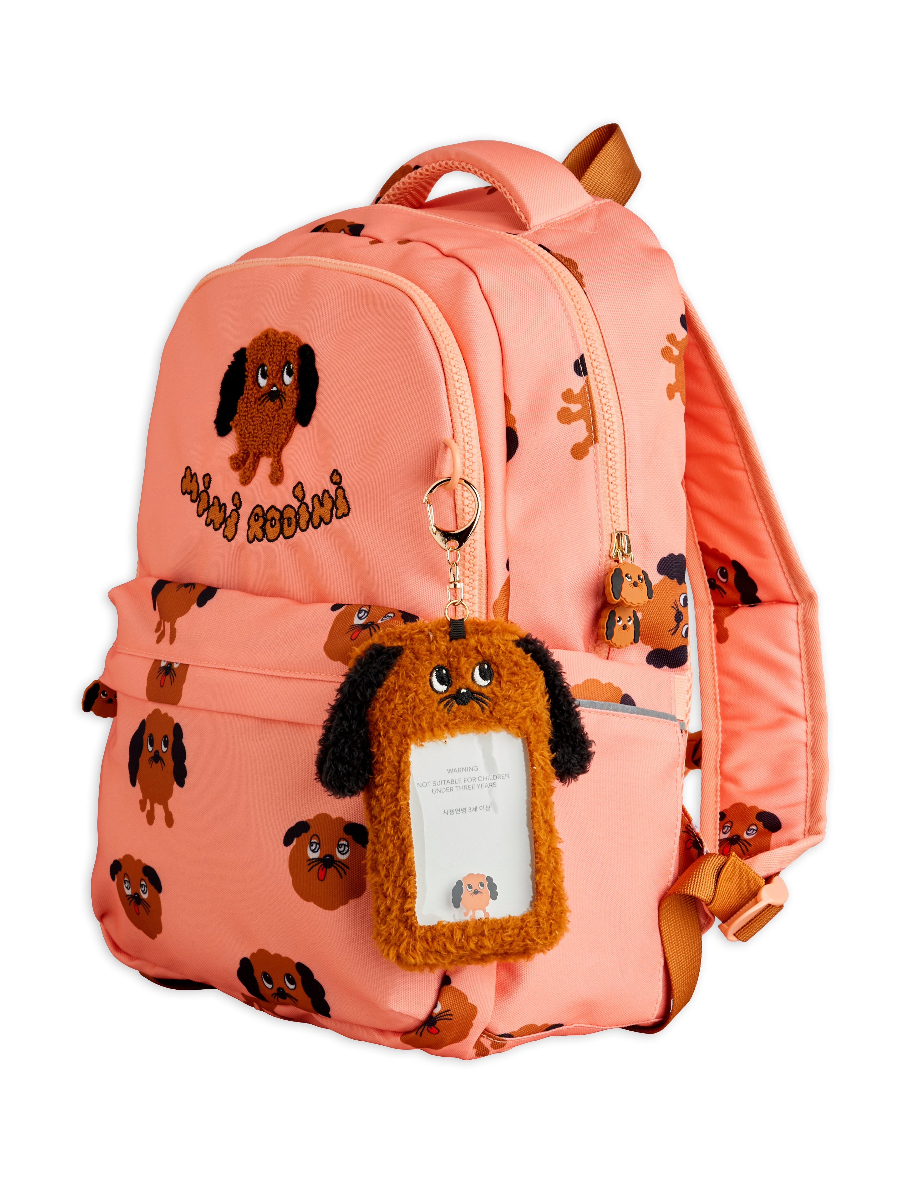 Mini Rodini Doggie All Over Print School Backpack - Pink