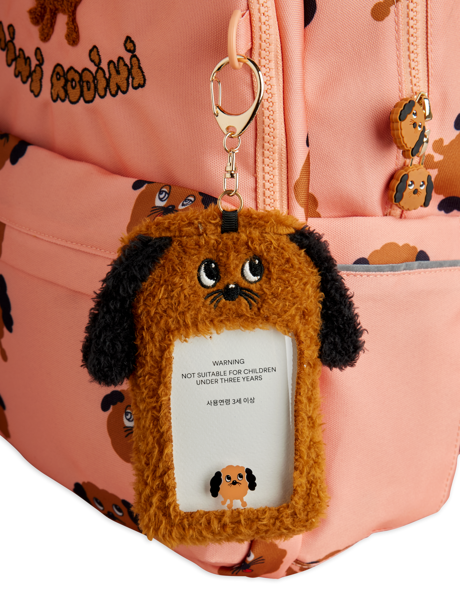 Mini Rodini Doggie All Over Print School Backpack - Pink