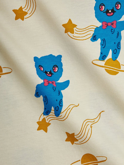 Mini Rodini Aliens All Over Print Short Sleeve Tee - Off White