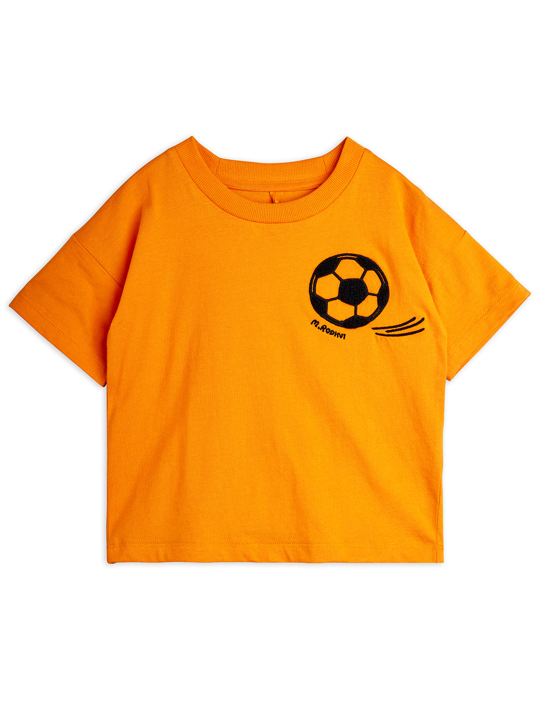 Mini Rodini Football Chenille Short Sleeve Tee - Orange