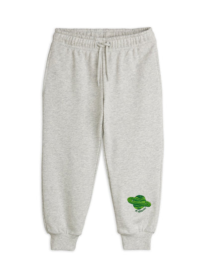 Mini Rodini Planet Embroidered Sweatpants - Grey Melange