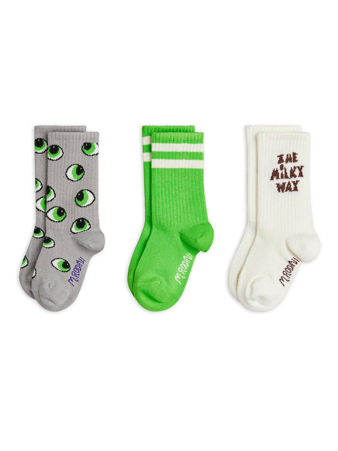 Mini Rodini Eyes 3-Pack Socks - Multi