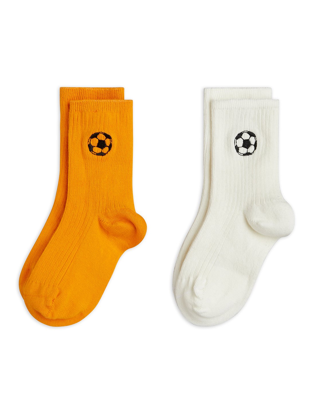 Mini Rodini Football Embroidered Ribbed 2-Pack Socks - Multi