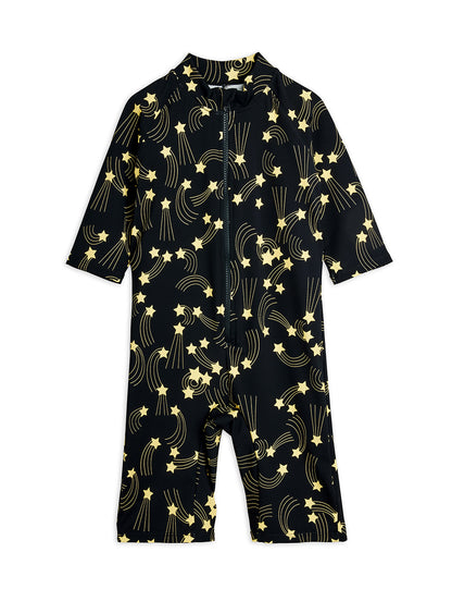 Mini Rodini Starfall AOP Longsleeve UV suit - Black