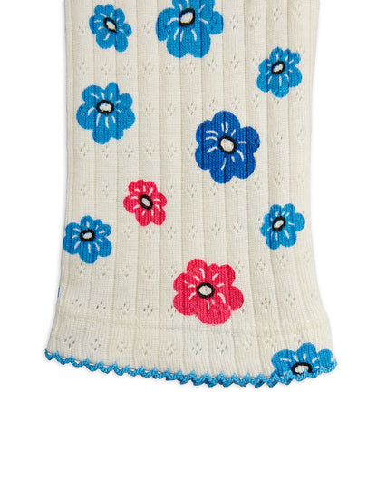 Mini Rodini Flowers Aop Pointelle Leggings - Multi