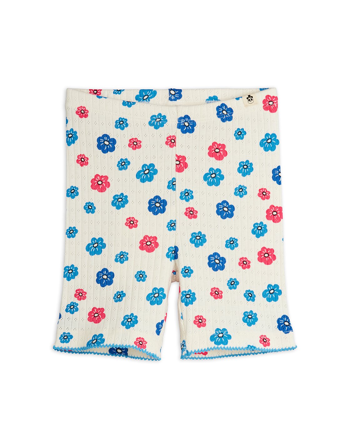 Mini Rodini Flowers Aop Picot Edge Pointelle Bike Shorts - Multi