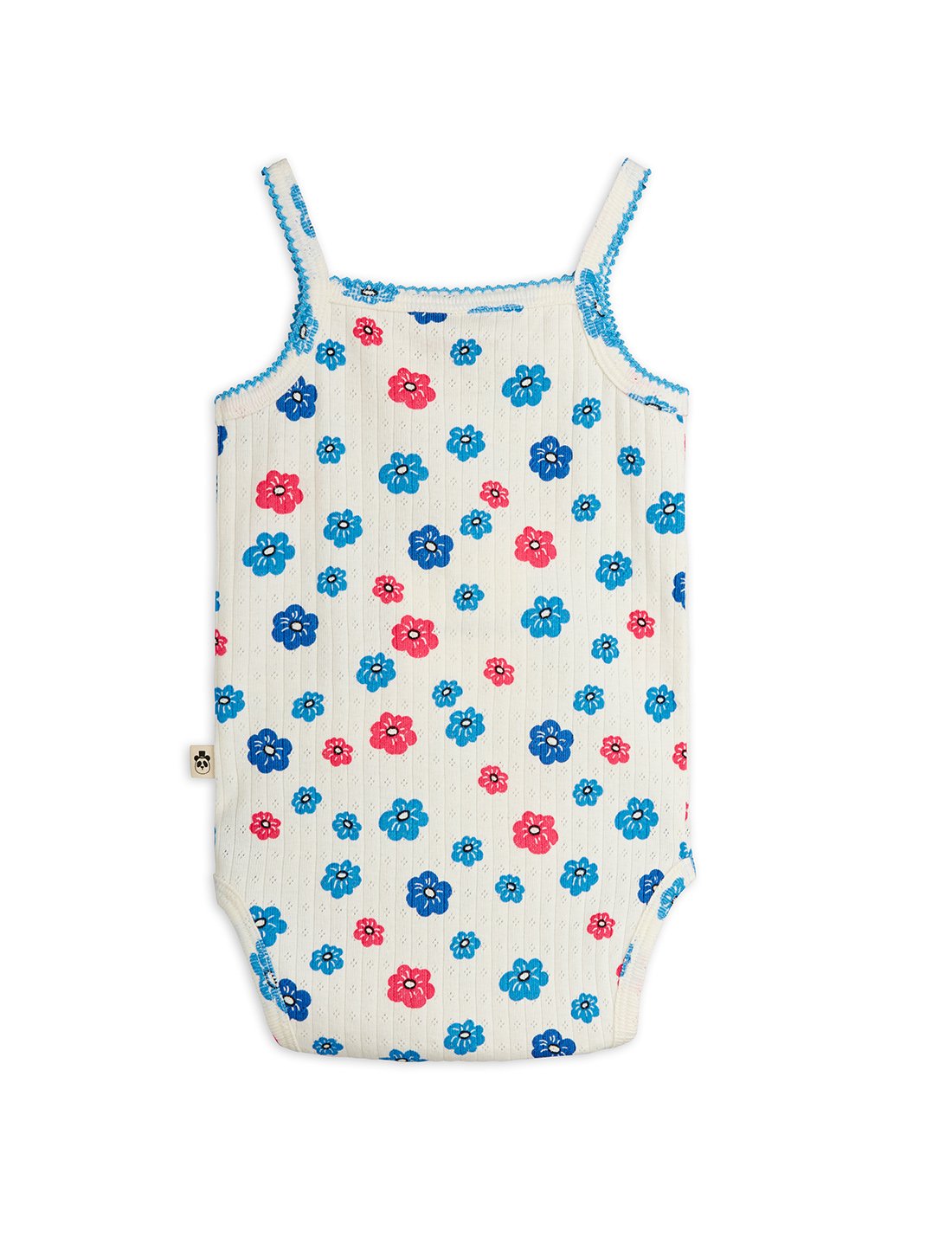 Mini Rodini Flowers Aop Picot Edge Pointelle Body - Multi