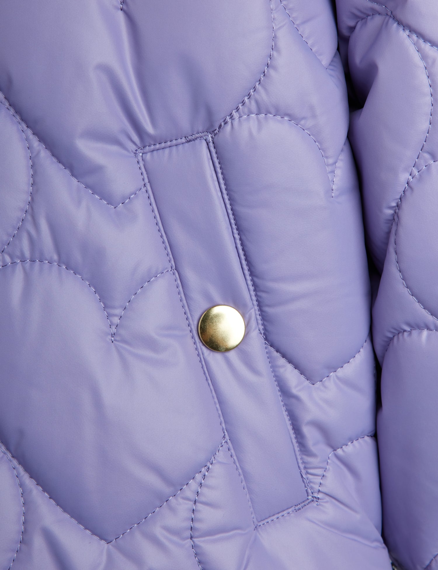Mini Rodini Heart Quilted Hooded Puffer - Purple