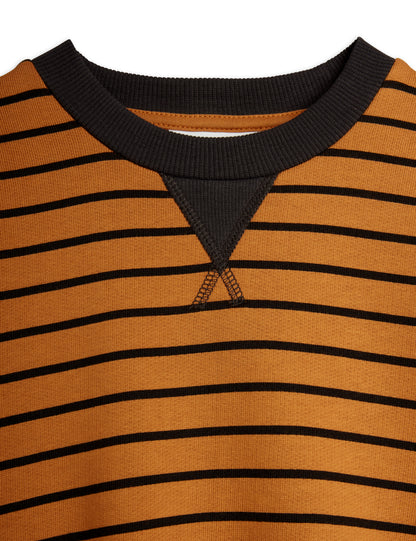 Mini Rodini Striped Aop Sweatshirt - Brown