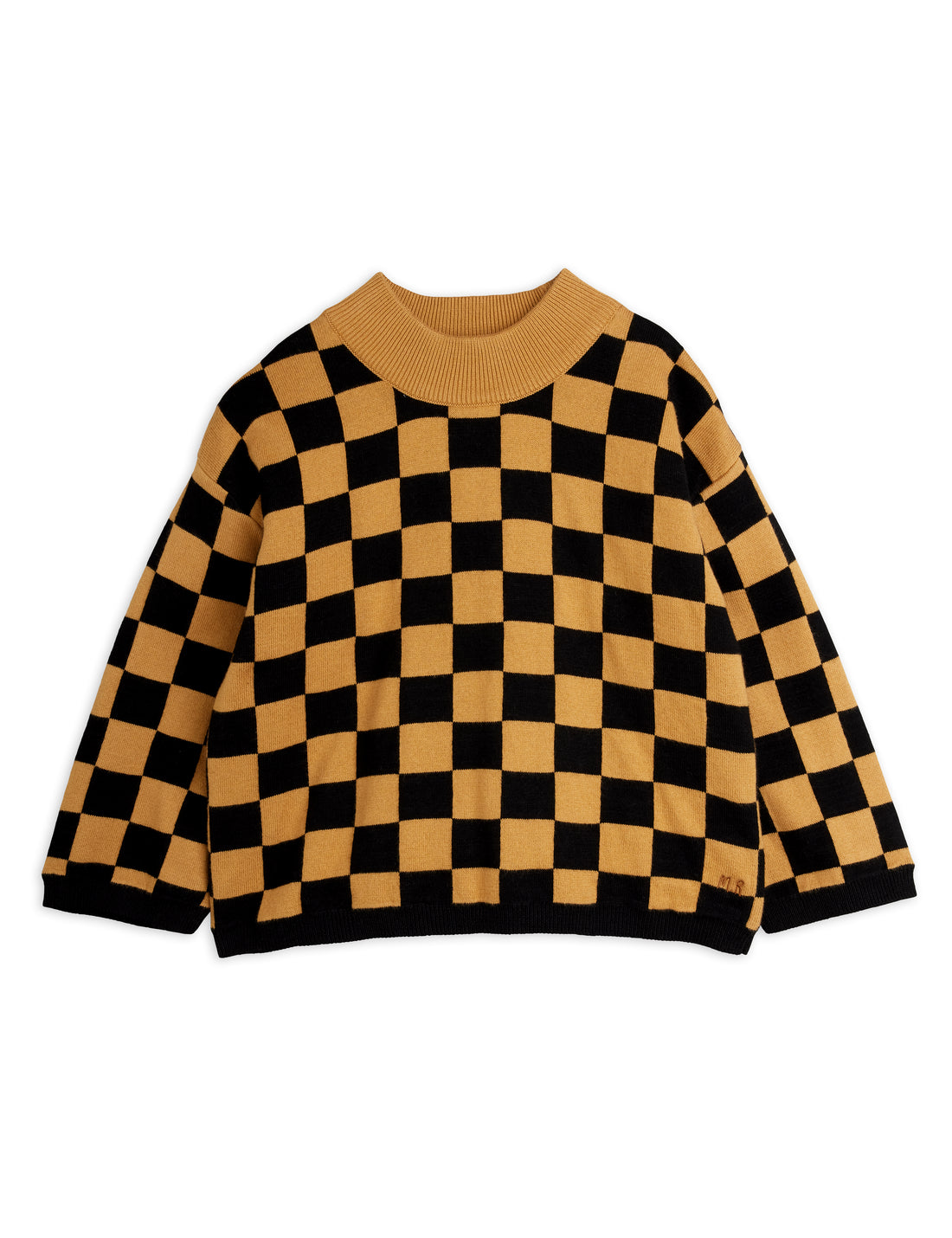 Mini Rodini Chess Check Knitted Sweater - Brown
