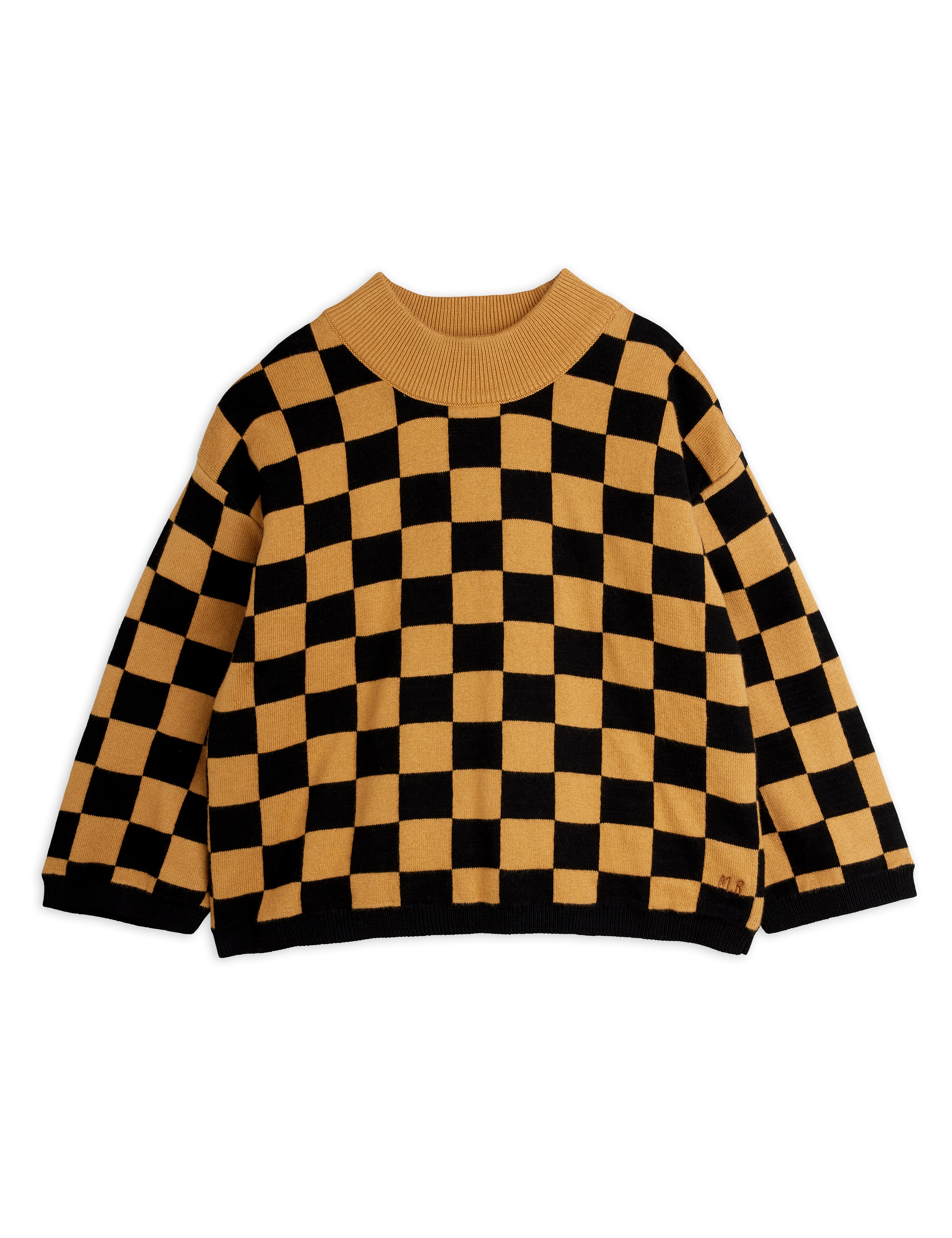 Mini Rodini Chess Check Knitted Sweater - Brown