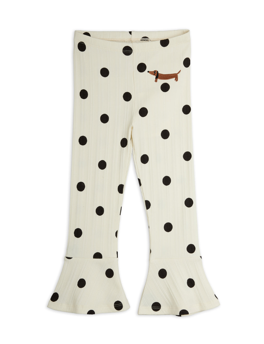 Mini Rodini Dots Aop Dog Flared Trousers - Off White