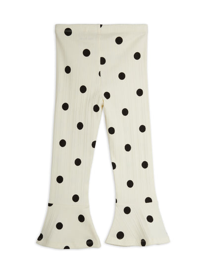 Mini Rodini Dots Aop Dog Flared Trousers - Off White