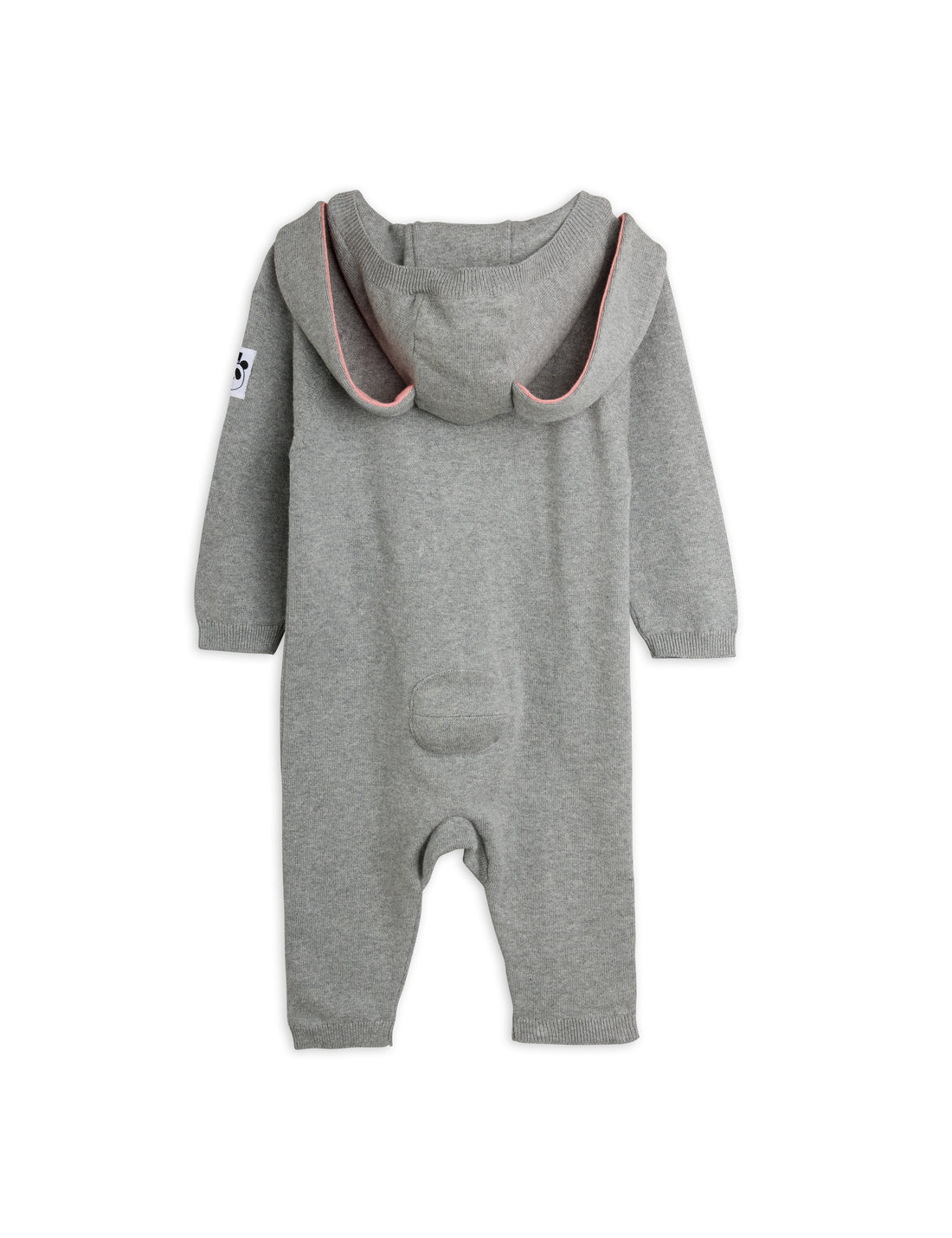 Mini Rodini Rabbit Ear Fine Knit Baby Jumpsuit - Grey