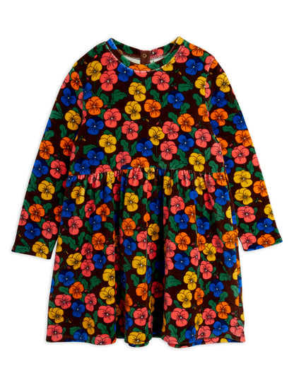 Mini Rodini Violas Aop Velour Dress - Multi