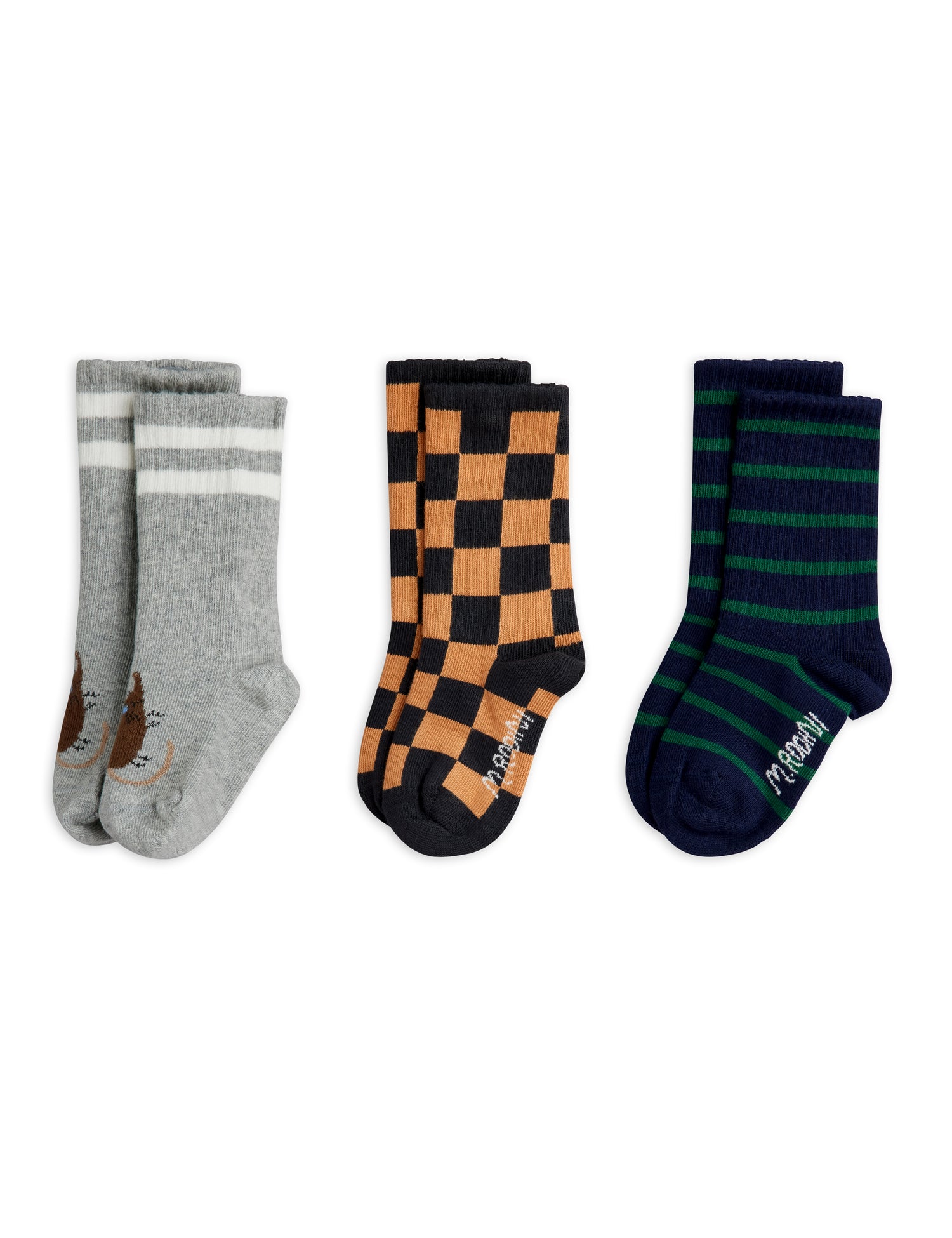 Mini Rodini Chess Check 3 Pack Socks - Multi