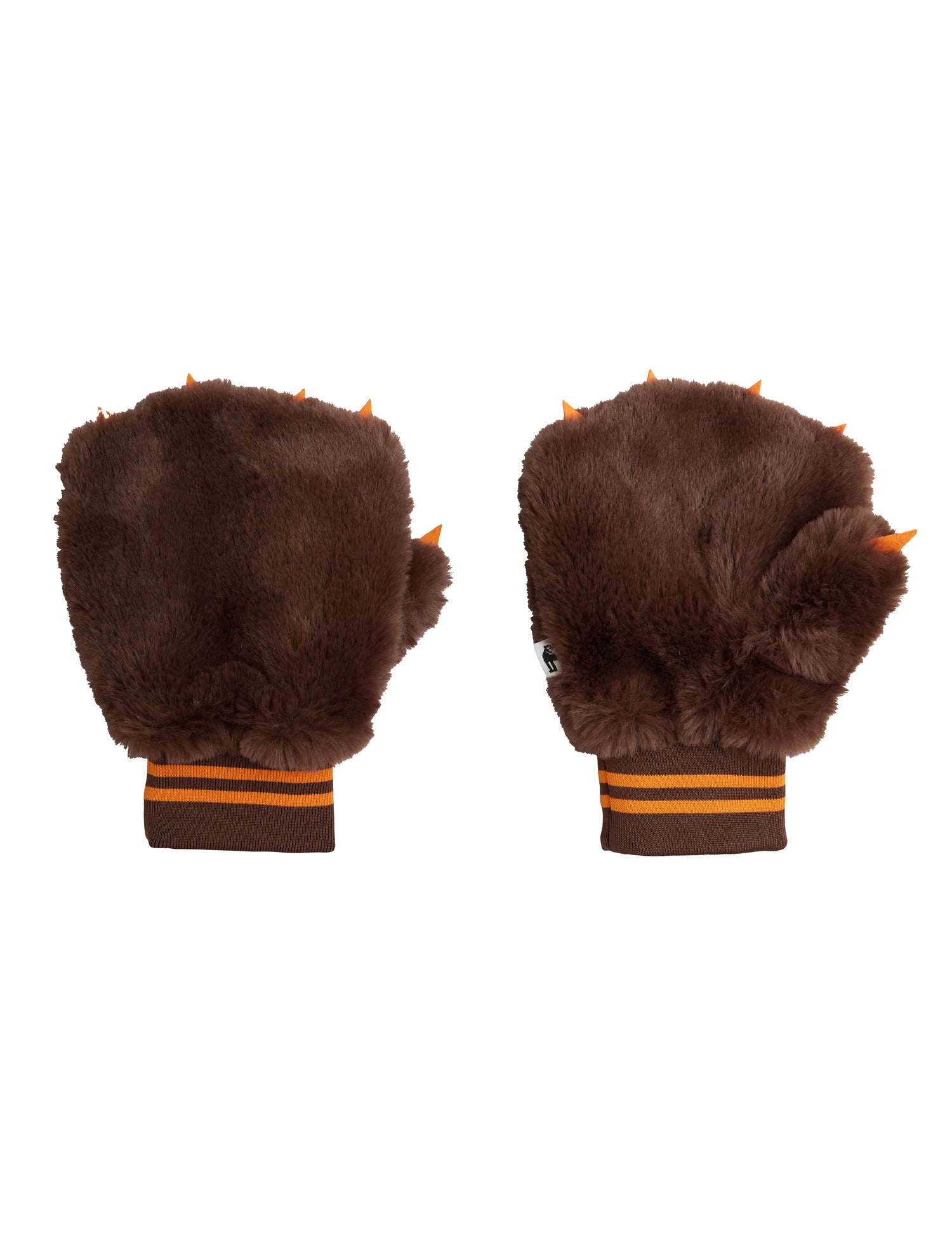 Mini Rodini Faux Fur Mittens - Brown