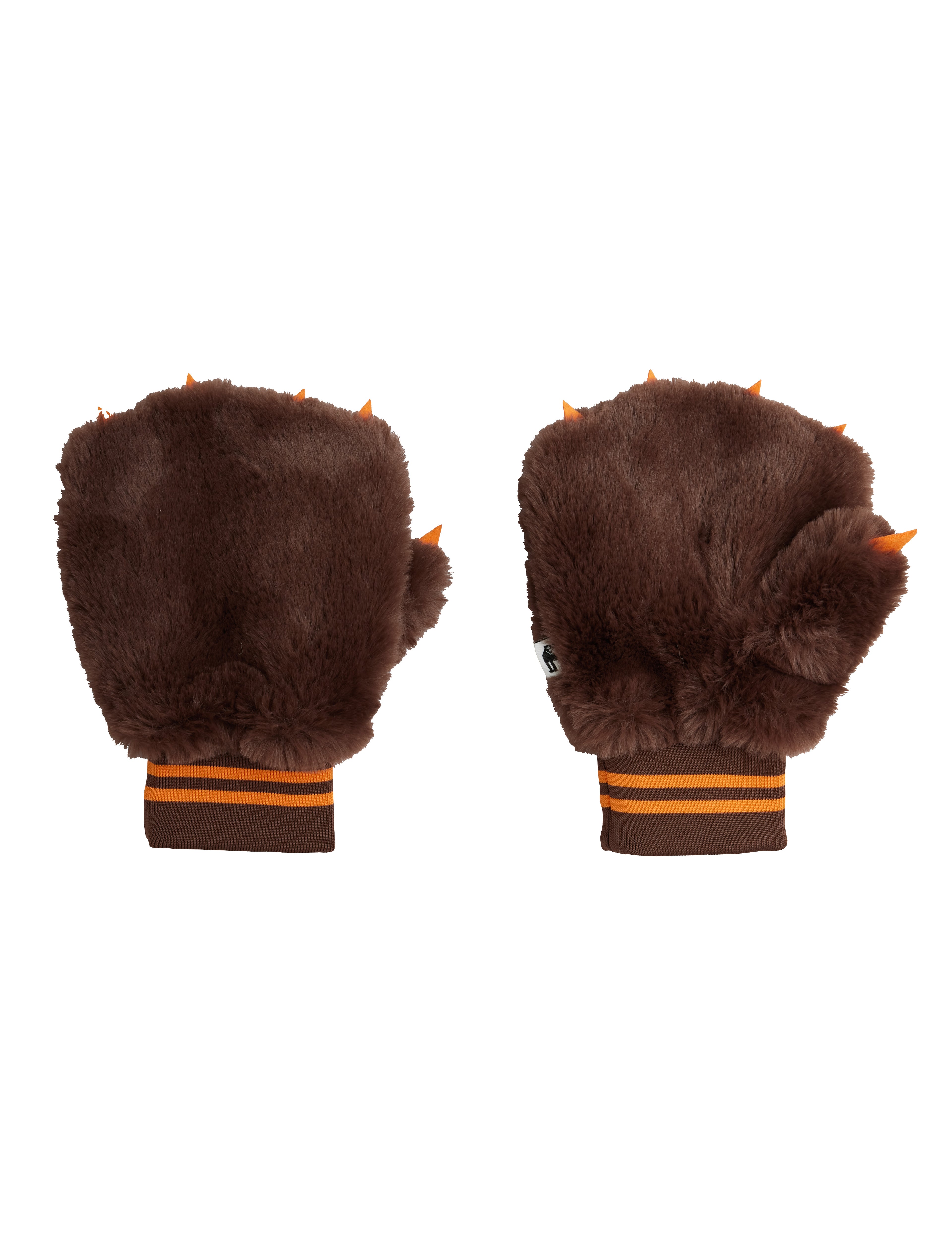 Mini Rodini Faux Fur Mittens - Brown