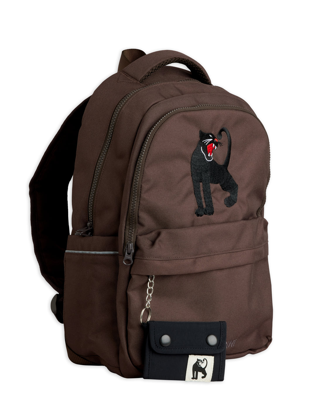 Mini Rodini Panther Emb School Backpack - Brown