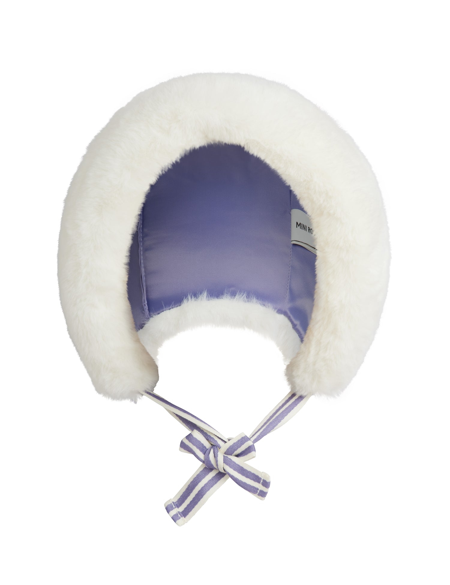 Mini Rodini Faux Fur Fold Up Hat - Off White